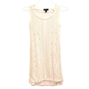 AGB Dress Cream Cable Knit Sleeveless Layered Tunic Kids Size S